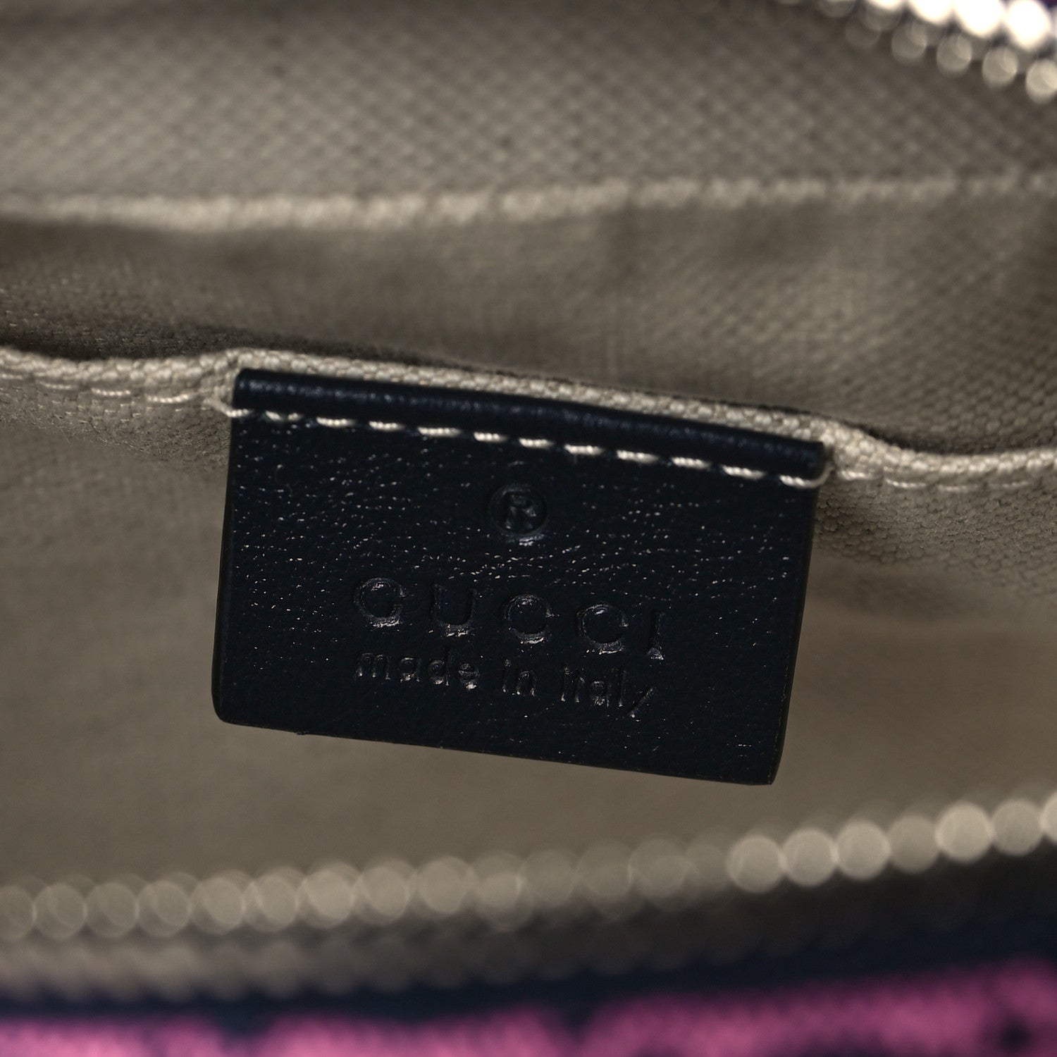 Gucci Monogram Multicolor Matelasse Diagonal Floral Embroidered Small GG Marmont Chain Shoulder Bag Pink Blue Ivory Green Lilac 5 of 6