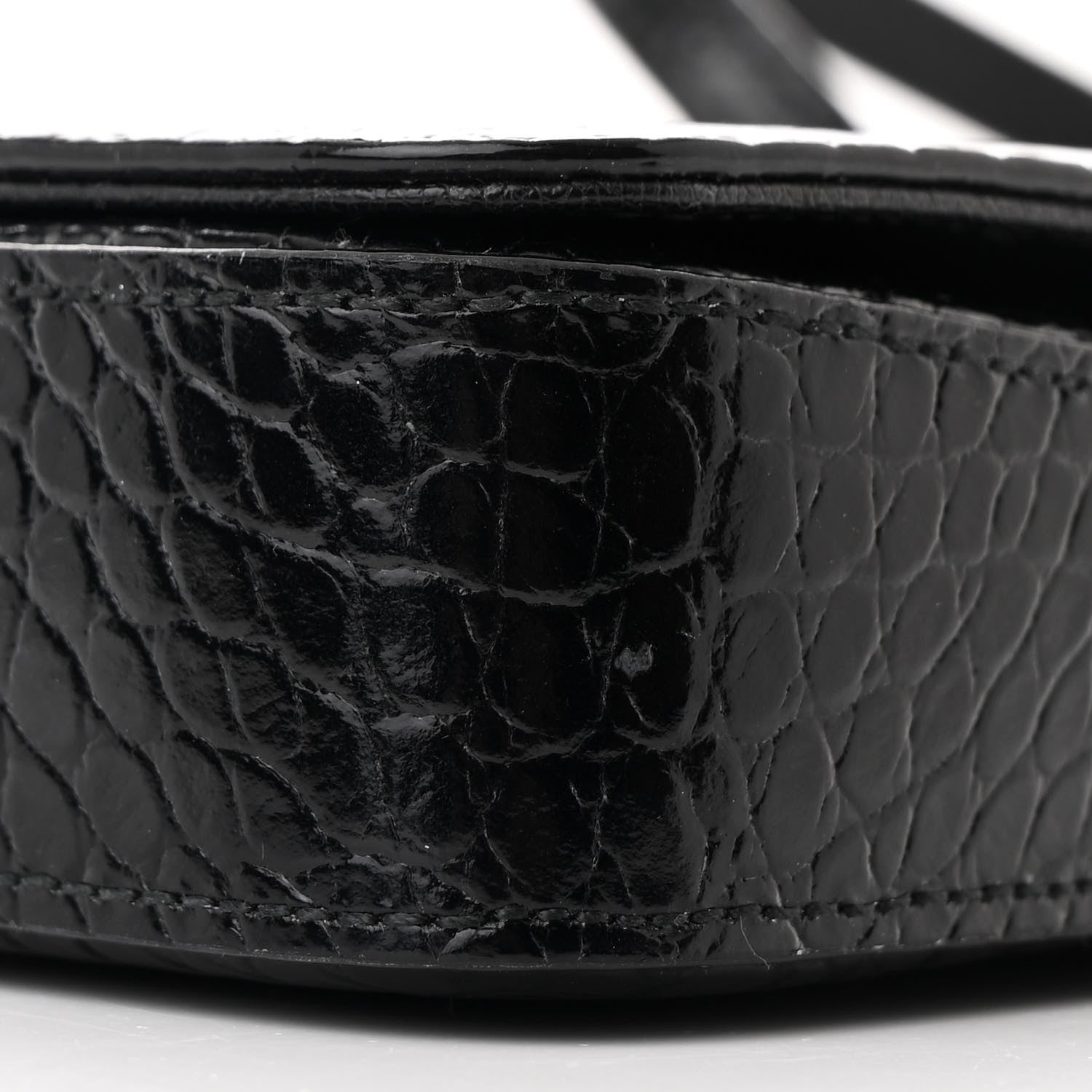 Jimmy Choo Calfskin Crocodile Embossed Palace Wallet On Chain Black 10 of 11