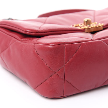 Chanel Lambskin Quilted Medium 19 Flap Red 8 of 10