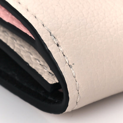 Louis Vuitton Calfskin Lockmini Wallet Black Cream Pink 6 of 7