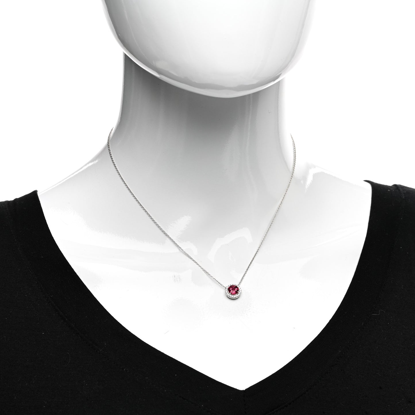 Platinum Diamond Pink Tourmaline Soleste Pendant Necklace