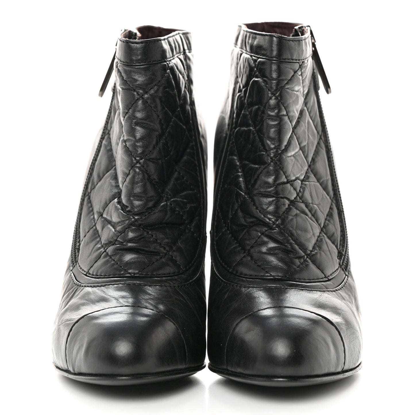 Calfskin Quilted Reissue Booties 38.5 Black