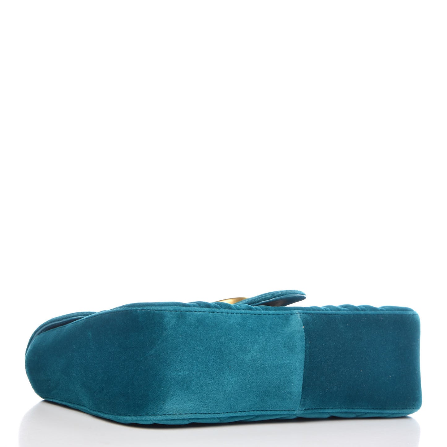 Velvet Matelasse Small GG Marmont Shoulder Bag Pavone Cyan