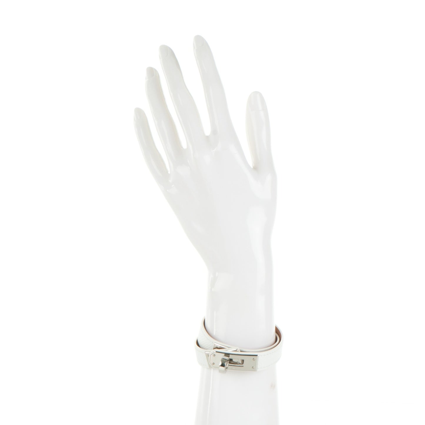 Epsom Kelly Double Tour Bracelet S White