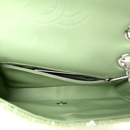 Chanel Sequin Mini Waterfall Flap Green Light Green Yellow 5 of 11