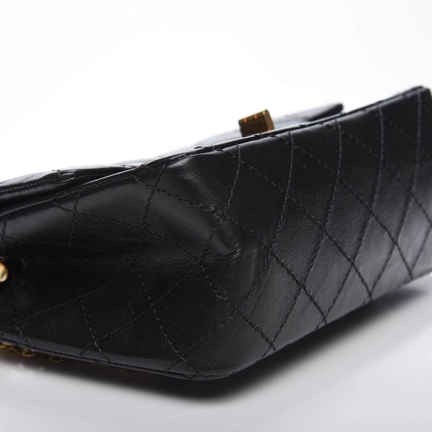 Aged Calfskin Quilted 2.55 Reissue Mini Flap Black