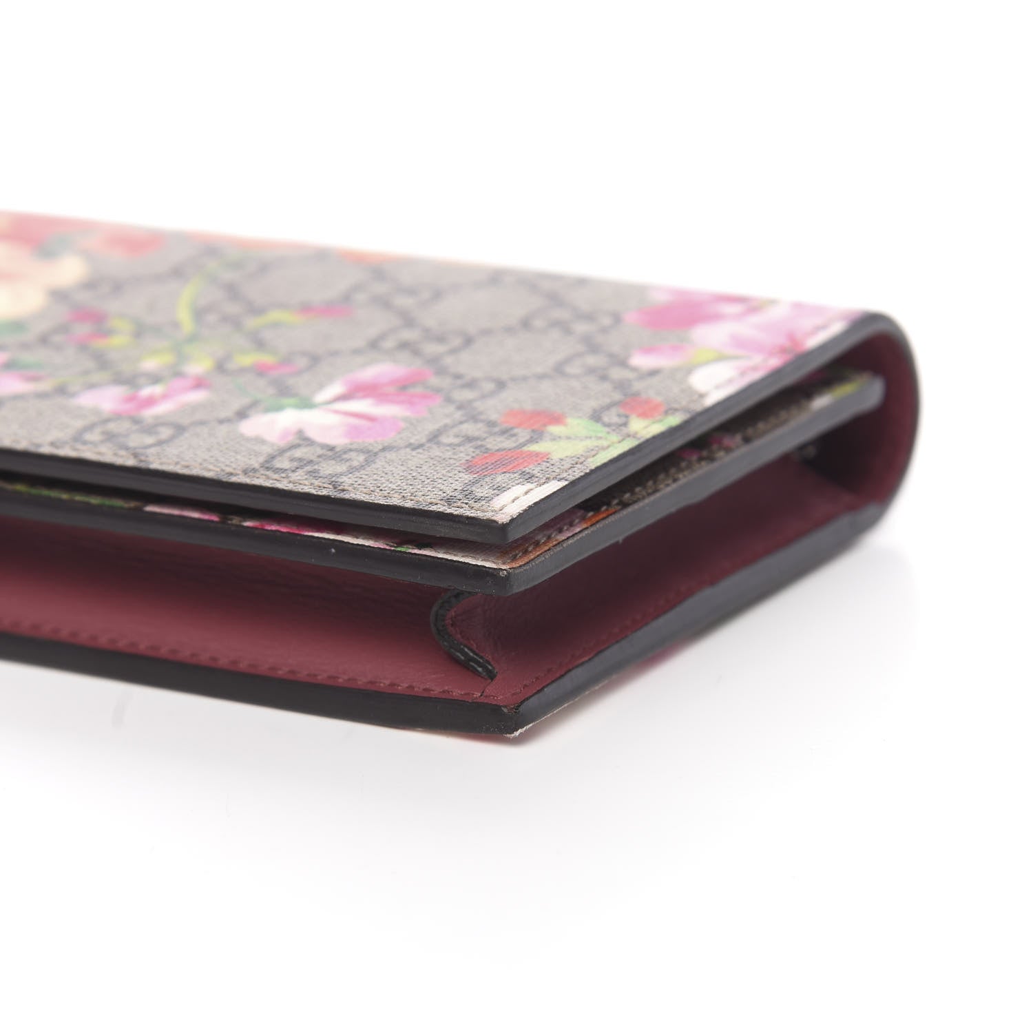 Gucci GG Supreme Monogram Blooms Chain Wallet Beige Multicolor Dry Rose 9 of 10