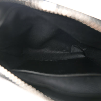 Gucci GG Supreme Monogram Web Small Flat Messenger Bag Black Grey 5 of 11