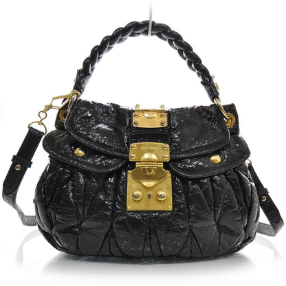 Miu Miu Patent Leather Small Matelasse Coffer Black 1 of 9