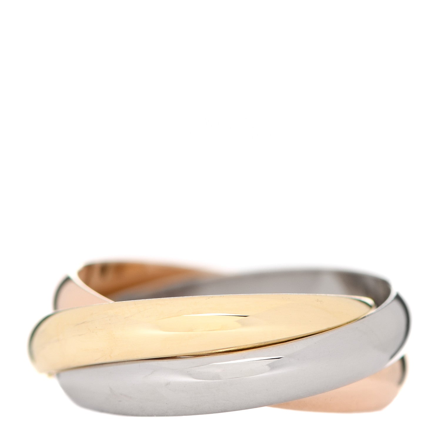 Cartier 18K Pink Yellow White Gold Classic Trinity Ring 56 7.5 3 of 5