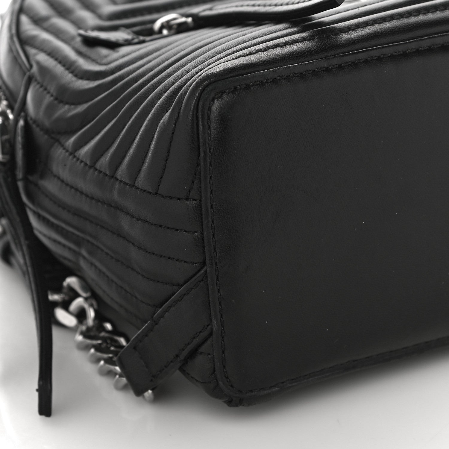 Fendi Shiny Nappa Trapuntata Mini Backpack Black 5 of 9