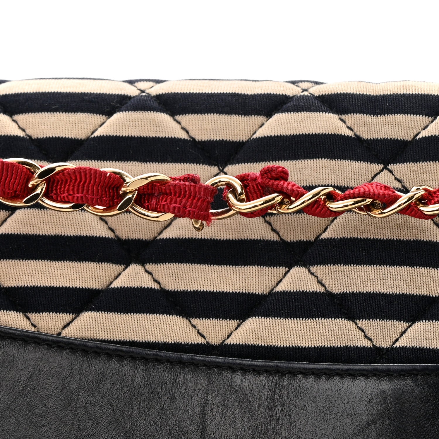 Chanel Jersey Quilted Jumbo Coco Sailor Flap Navy White Red 16 of 24
