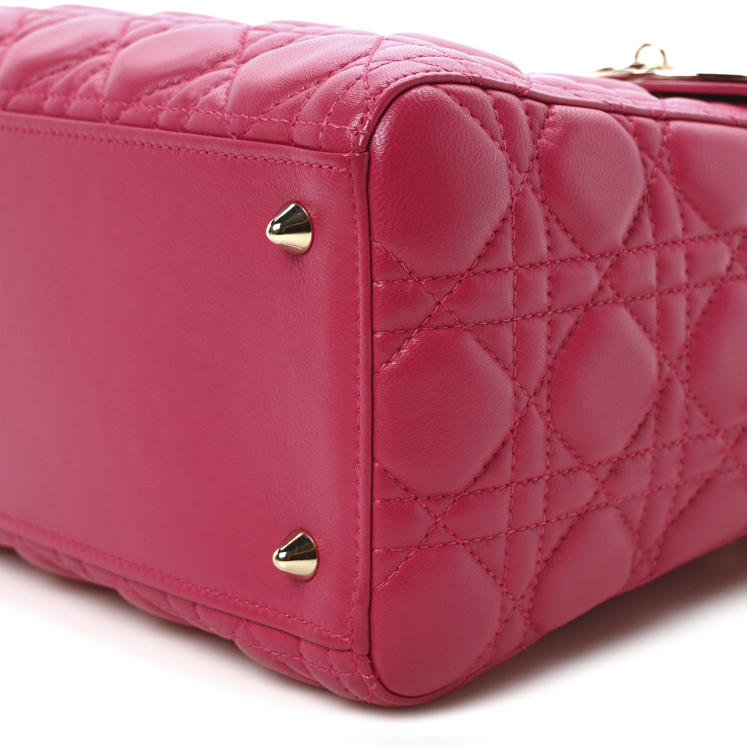 Christian Dior Lambskin Cannage Medium Lady Dior Fuchsia 10 of 10