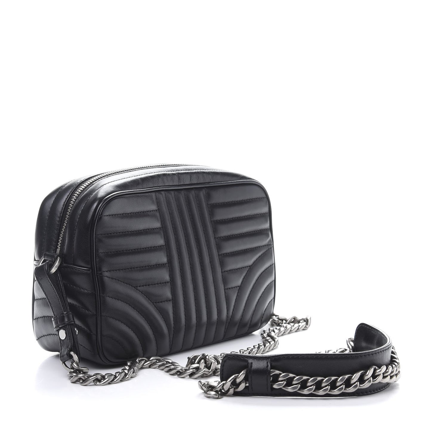 Soft Calfskin Diagramme Crossbody Bag Black