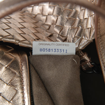 Bottega Veneta Metallic Grosgrain Intrecciato Medium A Shape Seamless Tote Rose Gold 8 of 9