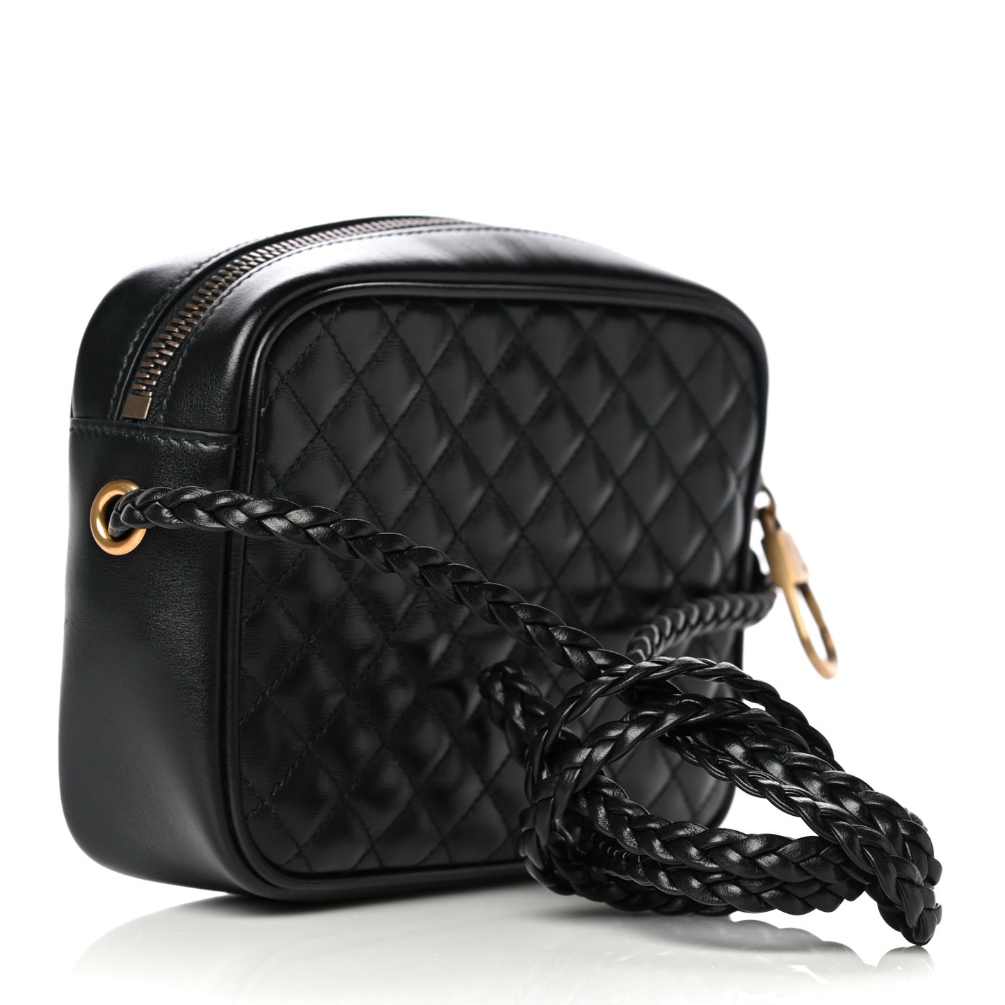 Calfskin Trapuntata Web Mini GG Shoulder Bag Black