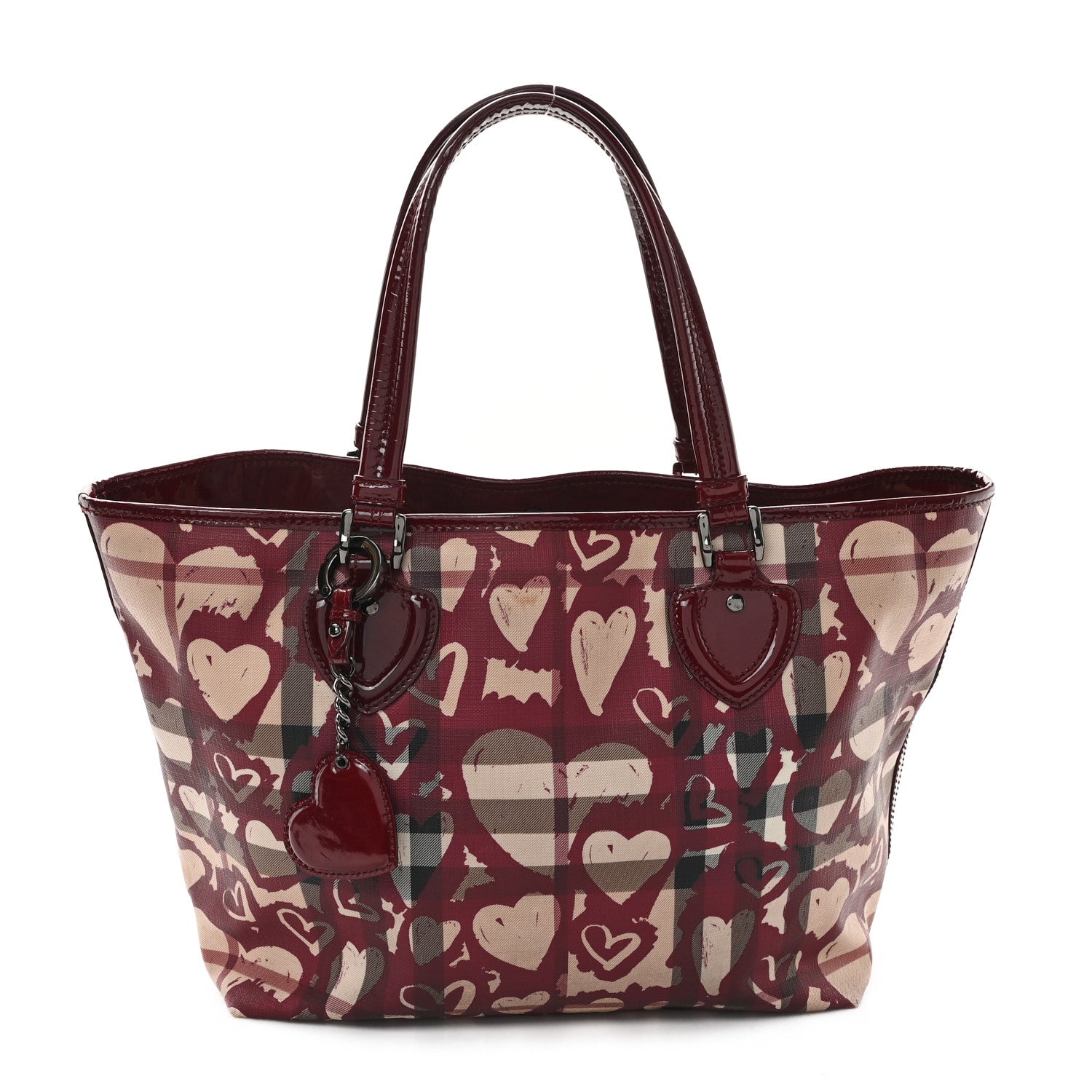 Burberry Nova Check Heart Tote Red 1 of 14