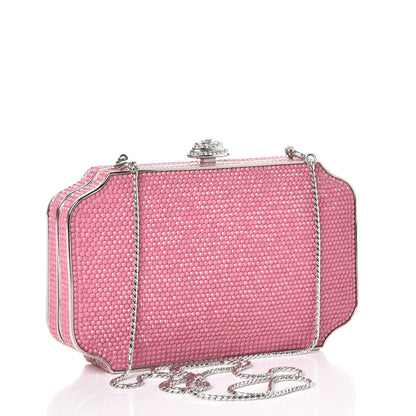 Judith Leiber Swarovski Crystal Minaudiere Clutch Pink 4 of 11