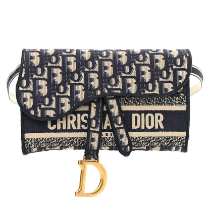 Christian Dior Oblique Slim Saddle Pouch Blue 1 of 11