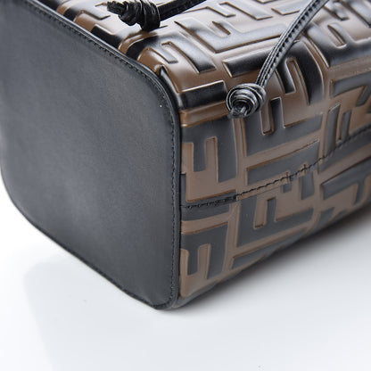 Fendi Vitello Liberty F is Fendi Bi-Color FF 1974 Embossed Mini Mon Tresor Bucket Bag Maya Black 6 of 9