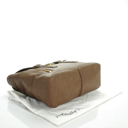 3.1 Phillip Lim 3.1 Textured Calfskin Large Pashli Satchel Taupe 4 of 8