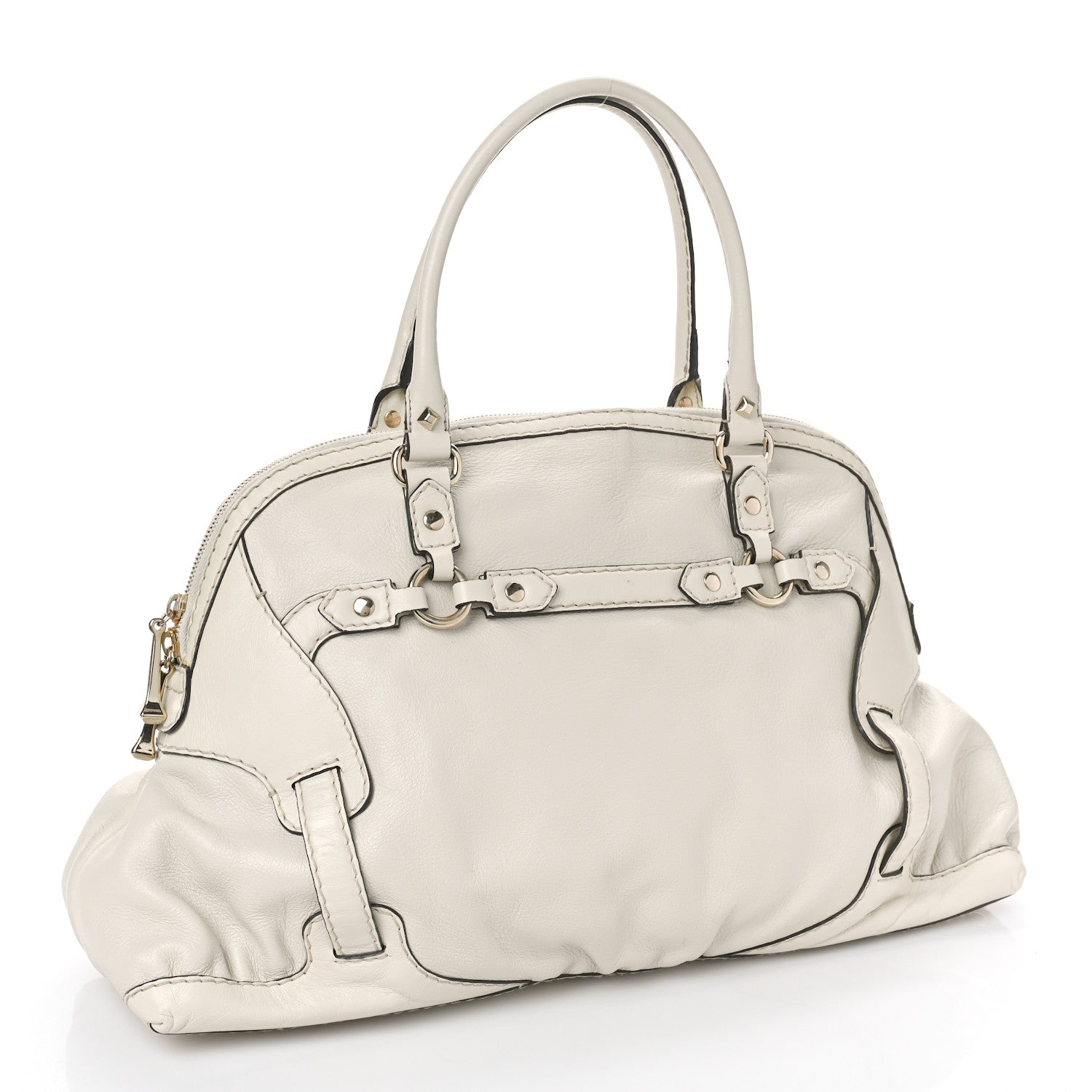 Gucci Calfskin Medium Horsebit Nail Boston Off White 3 of 10