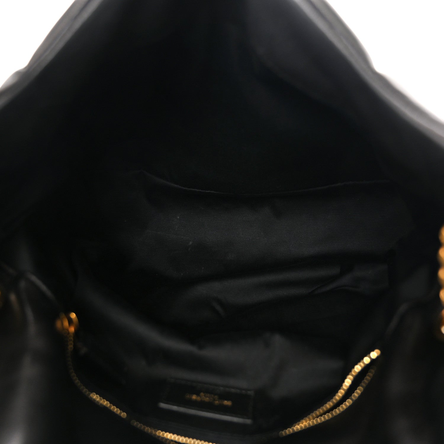 Saint Laurent Lambskin Quilted Medium Loulou Puffer Monogram Chain Satchel Black 5 of 11
