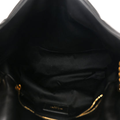 Saint Laurent Lambskin Quilted Medium Loulou Puffer Monogram Chain Satchel Black 5 of 11