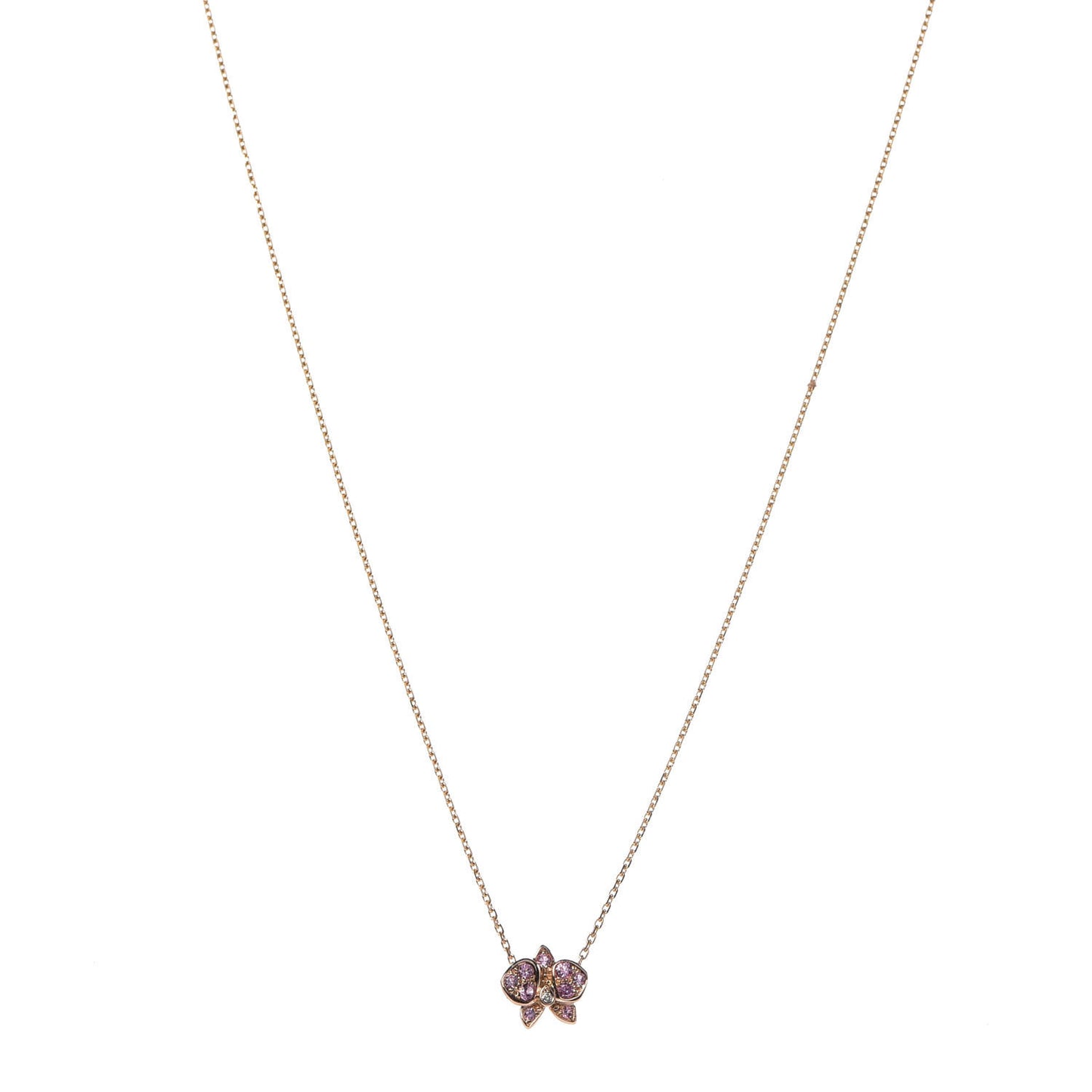 18K Pink Gold Pink Sapphire Diamond Caresse D'Orchidees Par Cartier Necklace