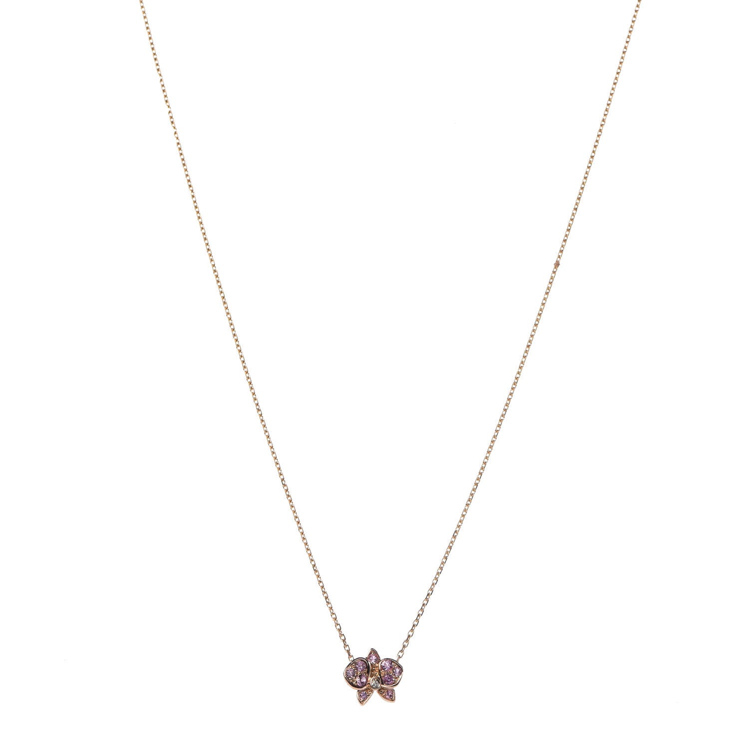 Cartier 18K Pink Gold Pink Sapphire Diamond Caresse D'Orchidees Par Cartier Necklace 1 of 6