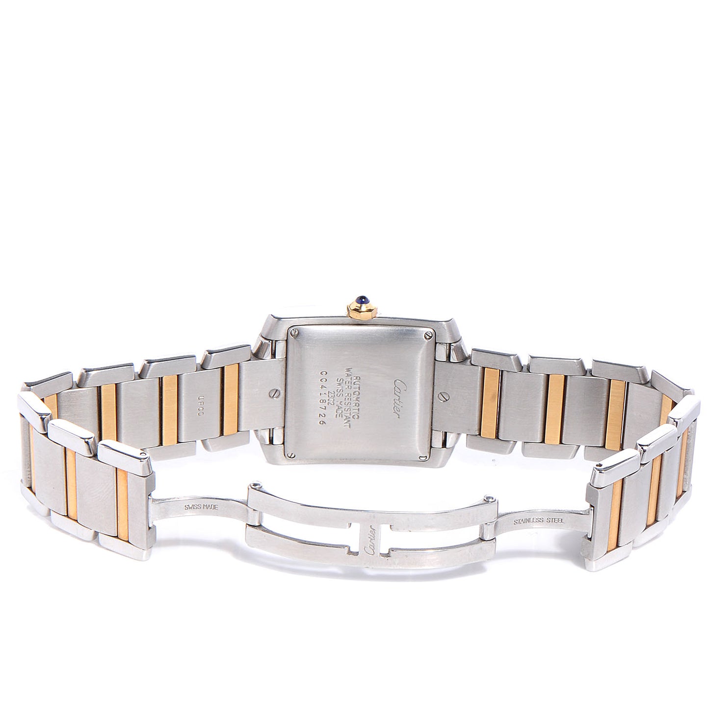 Stainless Steel 18K Yellow Gold 28mm Tank Francaise Automatic Watch
