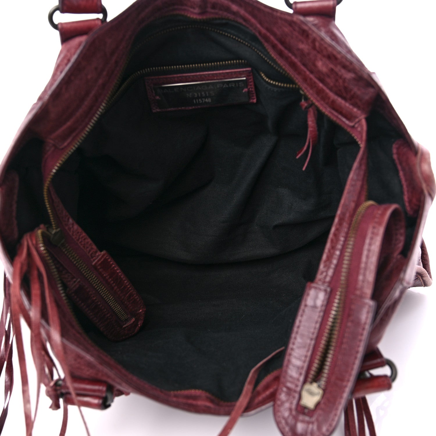 Balenciaga Agneau Classic Hardware City Dark Wine 6 of 21