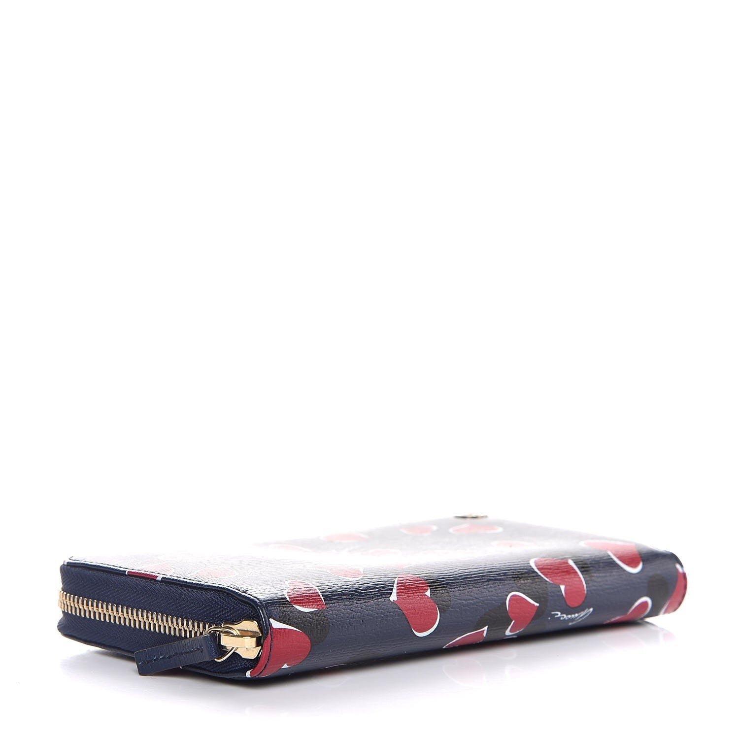 Gucci Calfskin Heartbeat Print Zip Around Wallet Blue 4 of 6