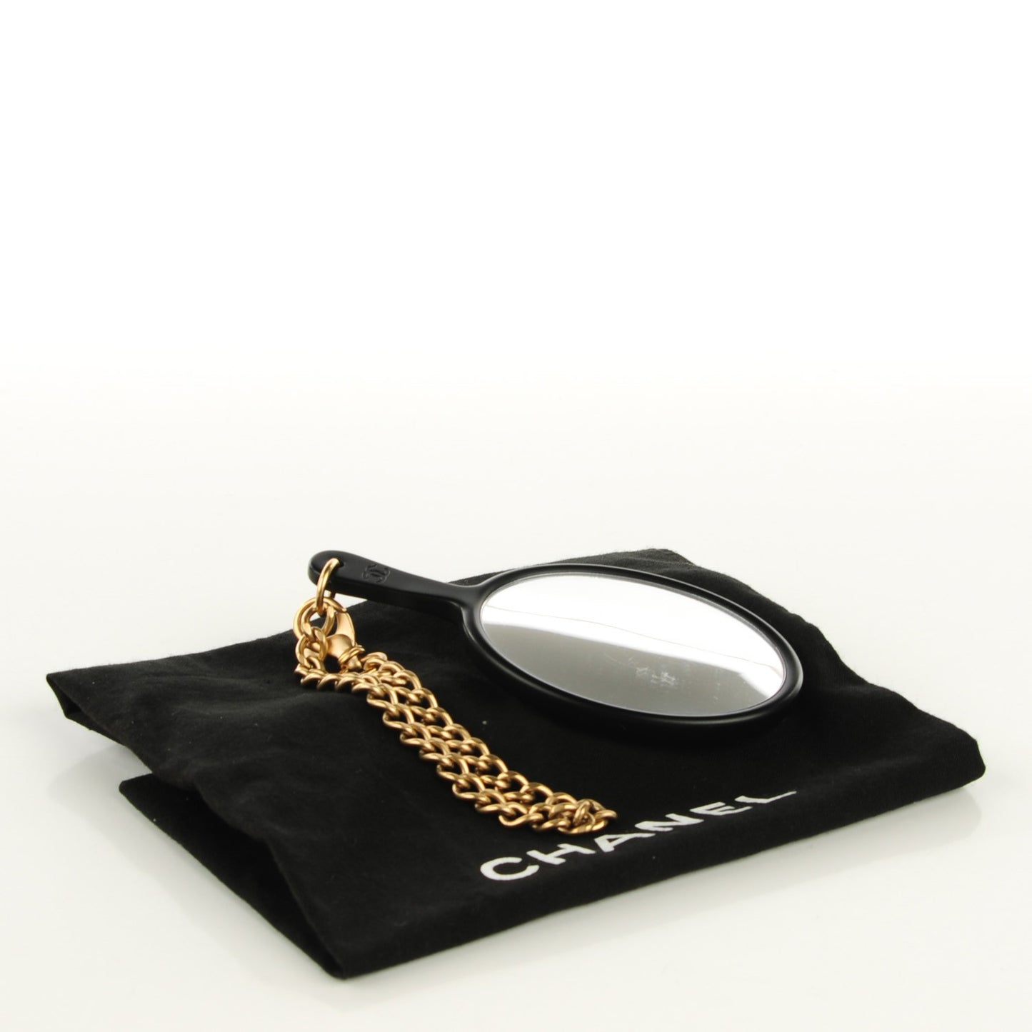 Lambskin Quilted CC Mirror Charm Black