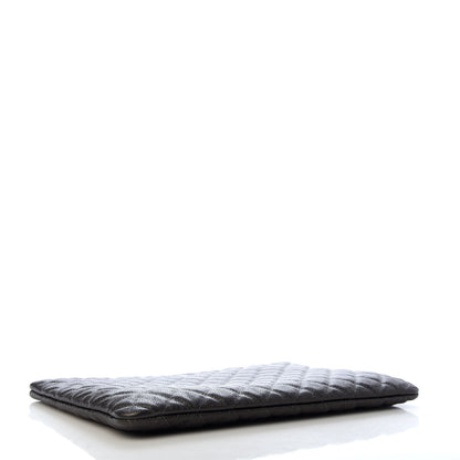 Chanel Caviar Quilted Large Cosmetic Case Dark Charcoal 4 of 7