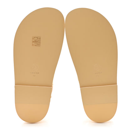 Chanel Braided Fabric Velcro Dad Sandals 37 Beige 5 of 9