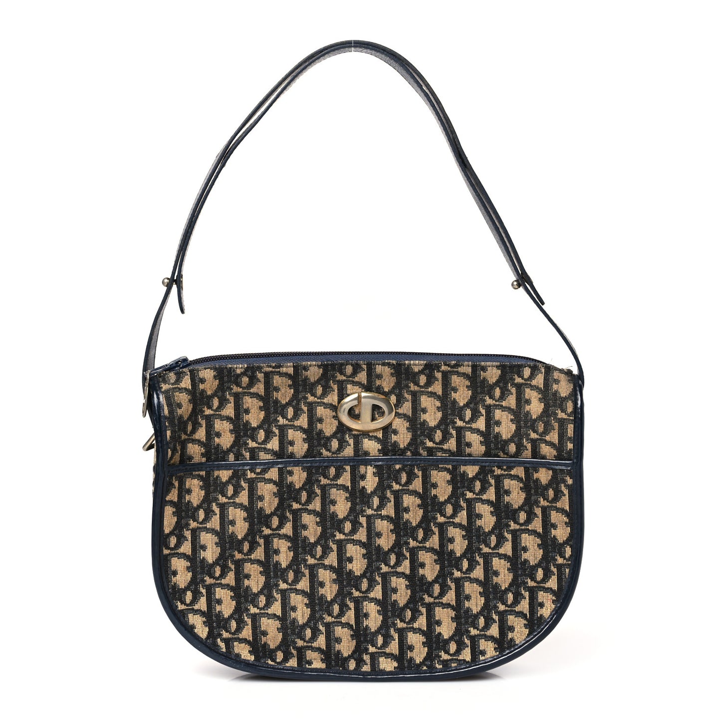 Monogram Trotter Shoulder Bag Navy Blue
