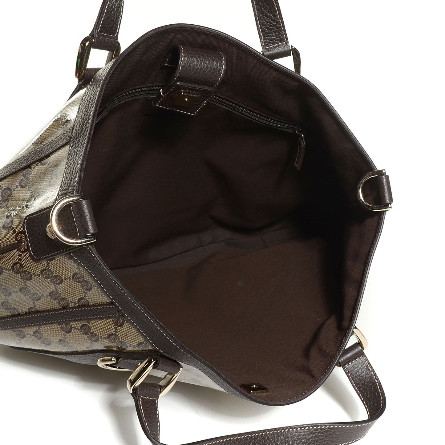 Crystal Monogram Medium Abbey Convertible Tote Dark Brown