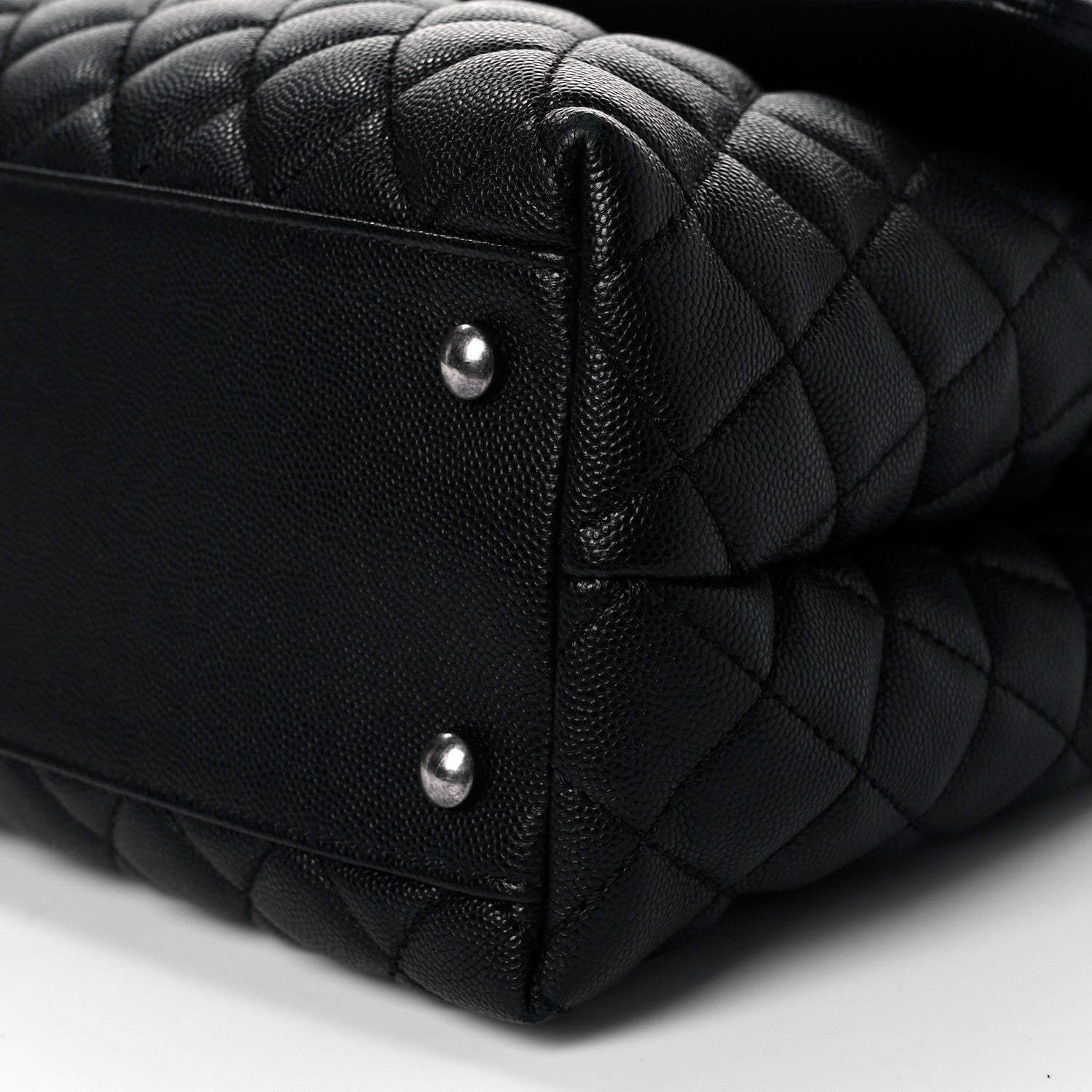 Chanel Caviar Quilted Medium Coco Handle Flap Black 9 of 9