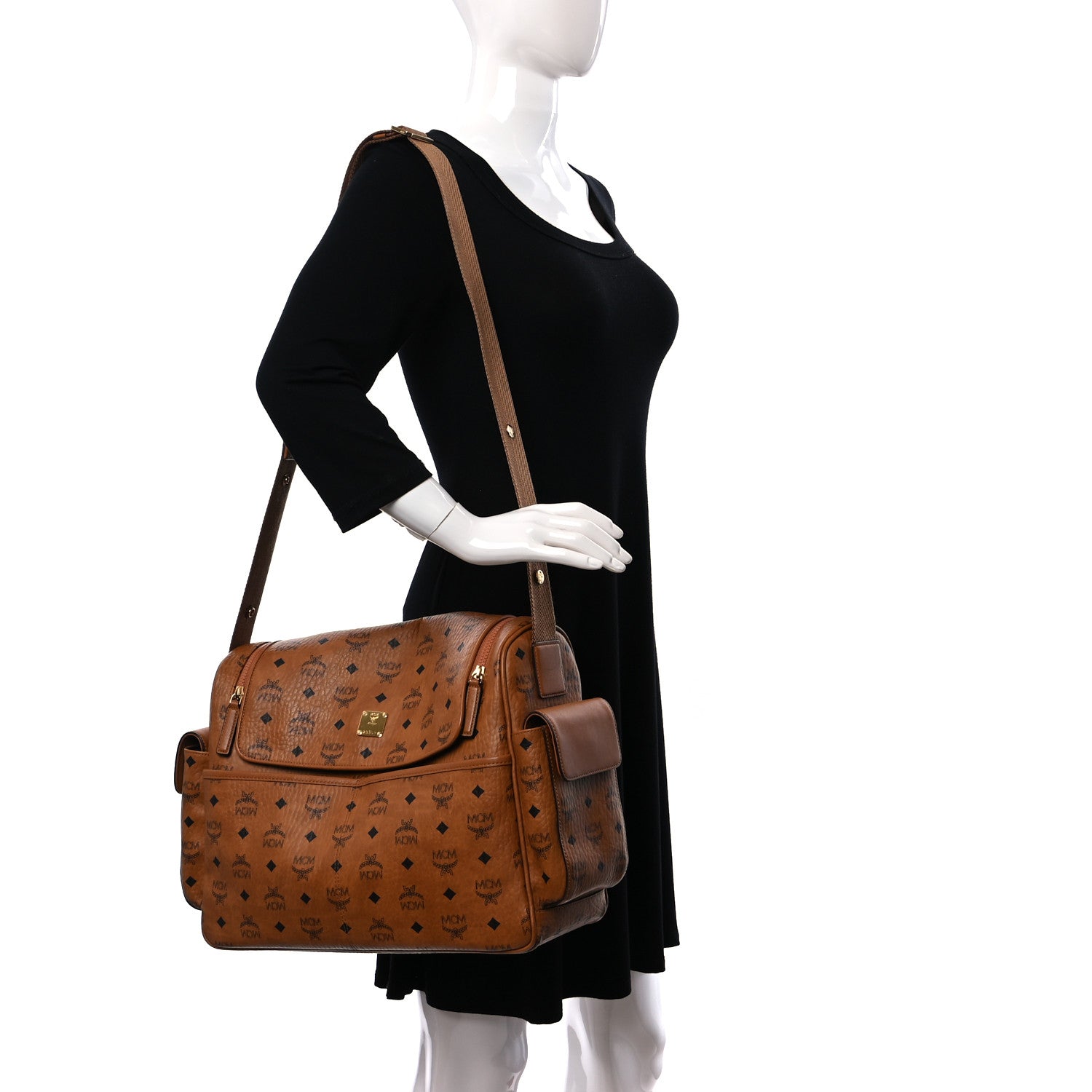 MCM Visetos Large Klassik Diaper Bag Cognac 2 of 9