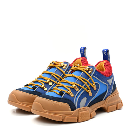 Gucci X SEGA Nylon Suede Calfskin Mens Flashtrek Sneakers 6.5 Bright Splash Poppy Marine Blue 3 of 8