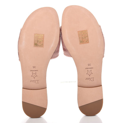 Christian Dior Cotton Embroidered Dway Mules Slide Sandals 35 Rose Des Vents 6 of 11