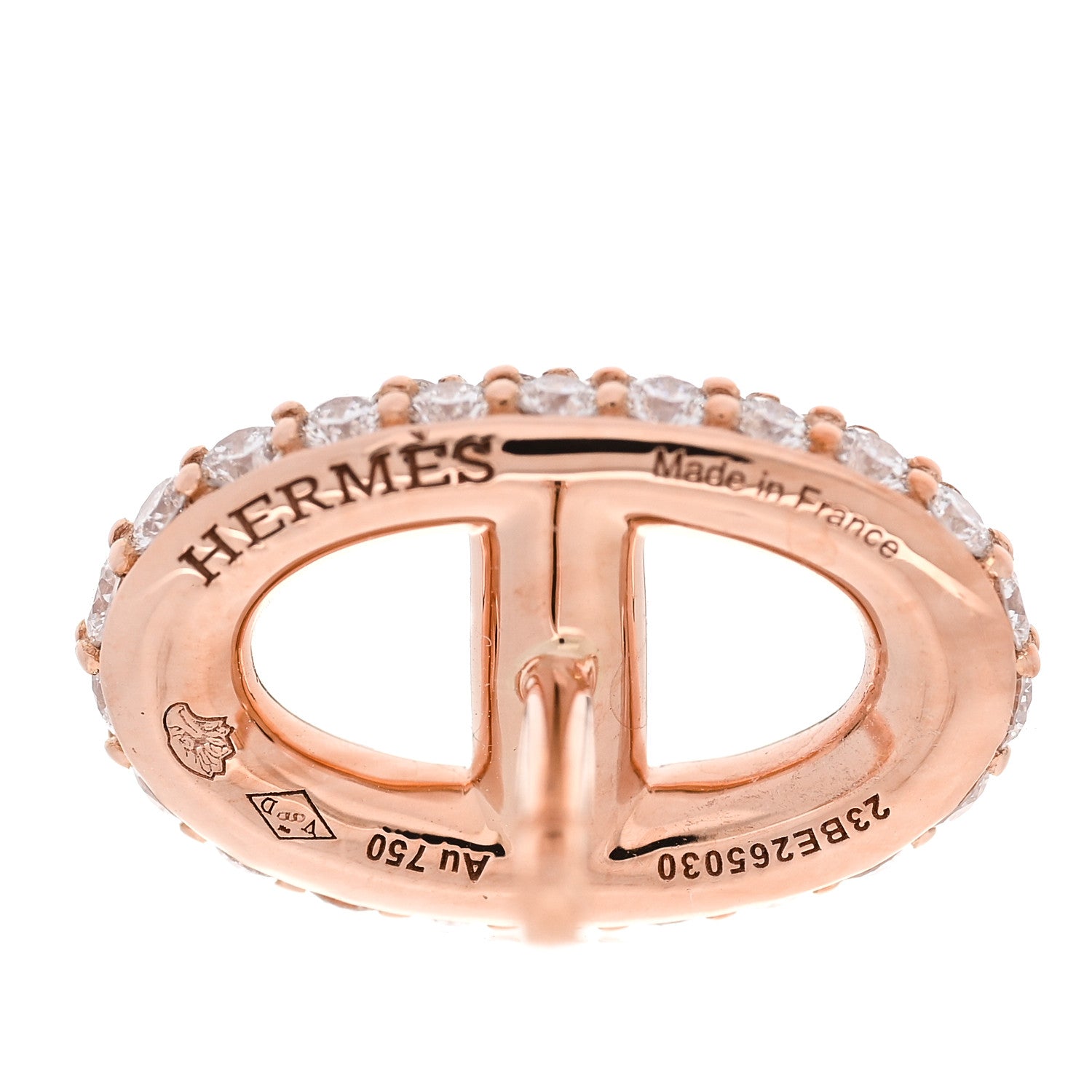 Hermes 18K Rose Gold Diamond New Farandole Earrings 1862570