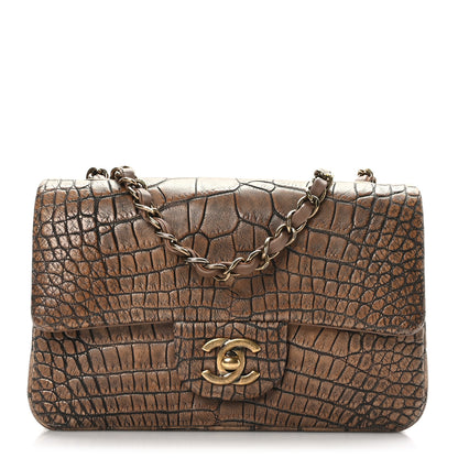 Chanel Calfskin Crocodile Embossed Cocodile Rectangular Mini Flap Brown 1 of 9
