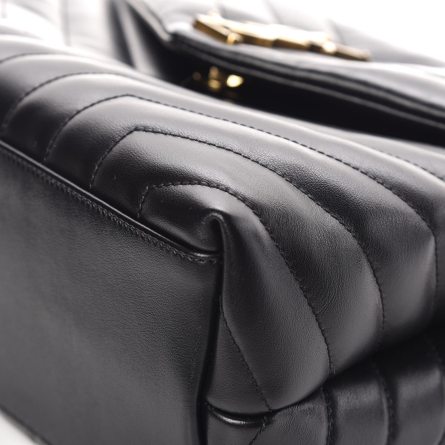 Saint Laurent Calfskin Y Quilted Monogram Medium Loulou Chain Satchel Black 9 of 14
