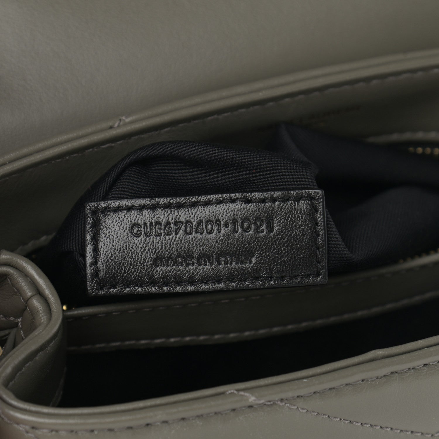 Saint Laurent Calfskin Y Quilted Monogram Toy Loulou Crossbody Bag Grey Kaki 7 of 11