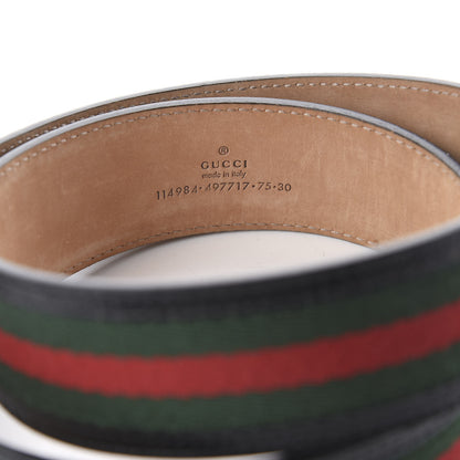 Gucci Calfskin Web Interlocking G Belt 75 30 Black 6 of 6
