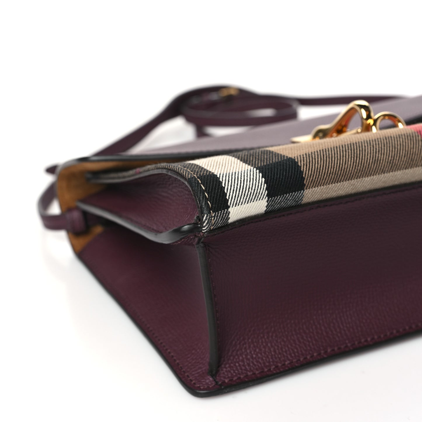 Derby Calfskin House Check Small Macken Crossbody Bag Mahogany Red