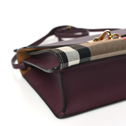 Burberry Derby Calfskin House Check Small Macken Crossbody Bag Mahogany Red 9 of 10