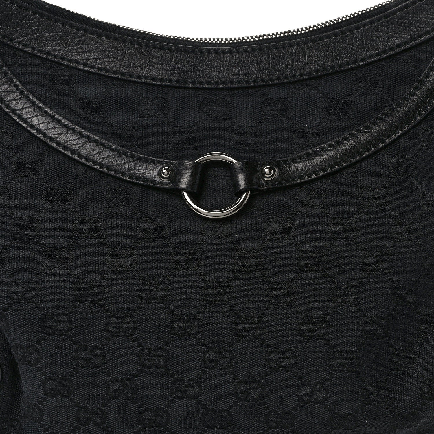 Gucci Monogram Horsebit Hobo Black 8 of 11